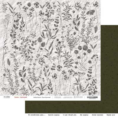 Двухсторонний лист "Лавка гербарий" из коллекции "Леди Мухомор"